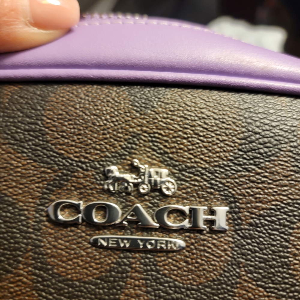 Coach Brown and Purple Crossbody Bag - Picture 3 of 7